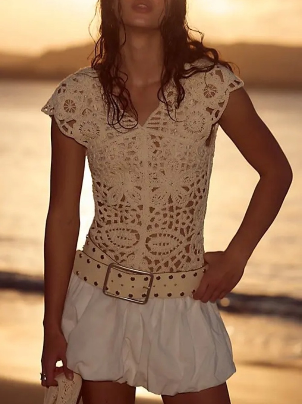 Free People Kinsley Crochet Mini Dress